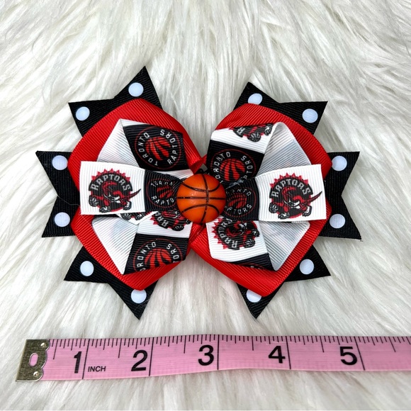 🎀🏀 NBA Toronto Raptors Hair Bow Barrette Clip Headband 🏀🎀 - Picture 3 of 4